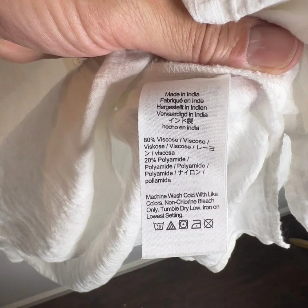 J.Crew Womens Textured Popover Top White Size L CA604 - Picture 5 of 6